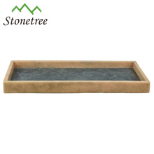 Nueva bandeja de almacenamiento rectangular de piedra natural al 100% de mármol Bandeja de servicio